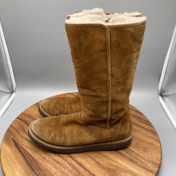 UGG Abree II Tall Boots Womens Size 10 Brown Suede Soft Casual Comfort Winter - Picture 3 of 8